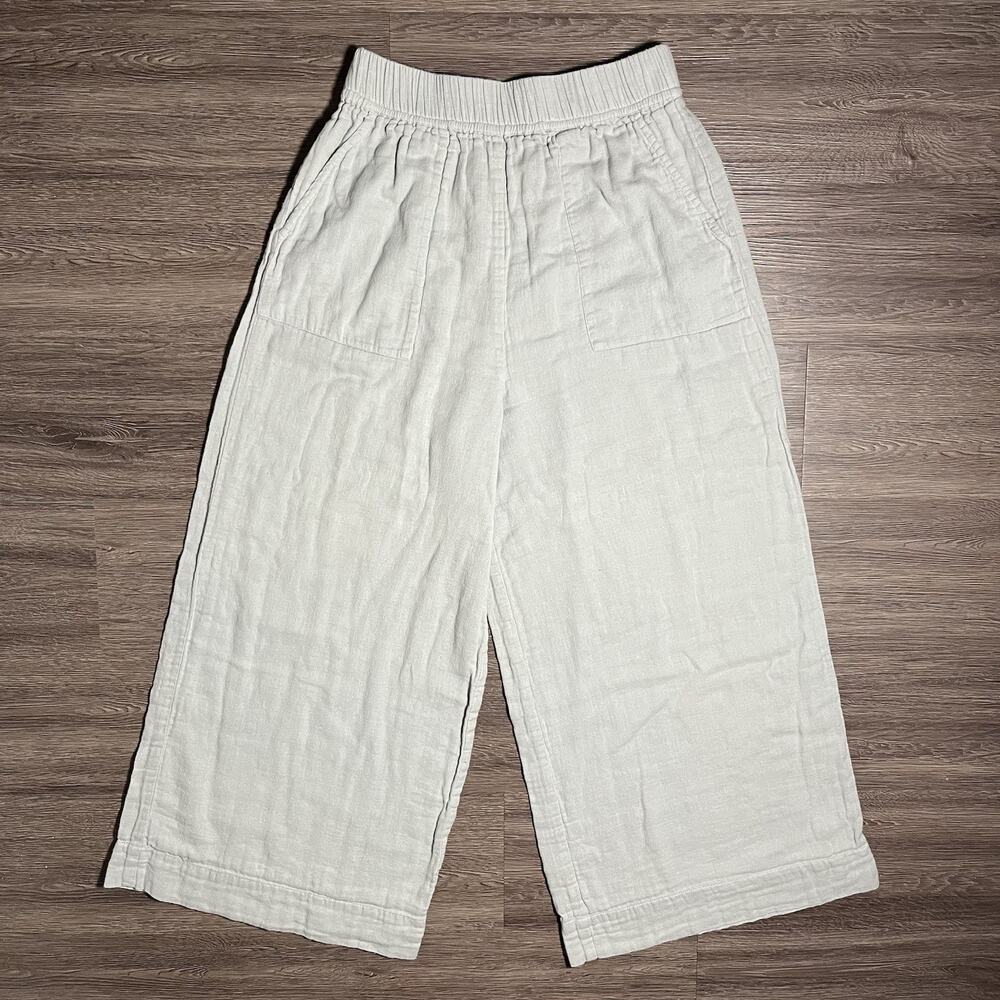 LAUDE the Label Everyday Crop Pants Women's S Sage Green Wide Leg EUC